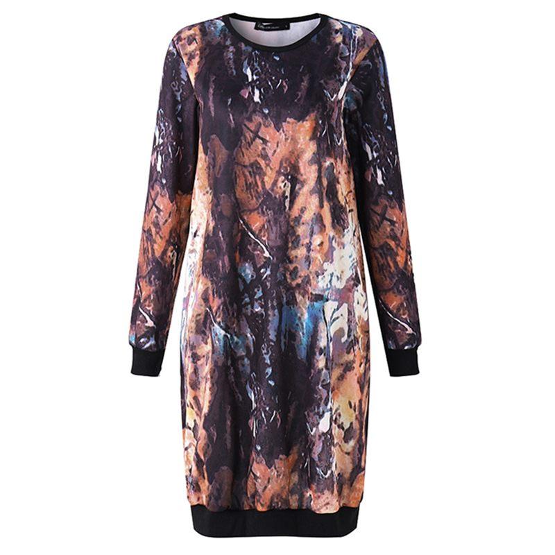 Buddhatrends Abstract Nature Plus Size Sweater Kleid
