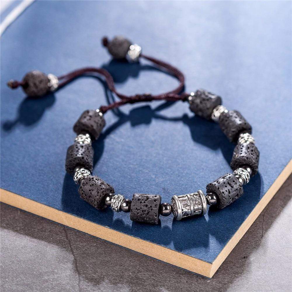 Bracelet ajustable en pierre de lave Buddhatrends