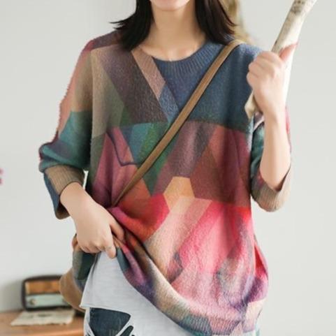 Bursztynowy kolorowy sweter Buddhatrends
