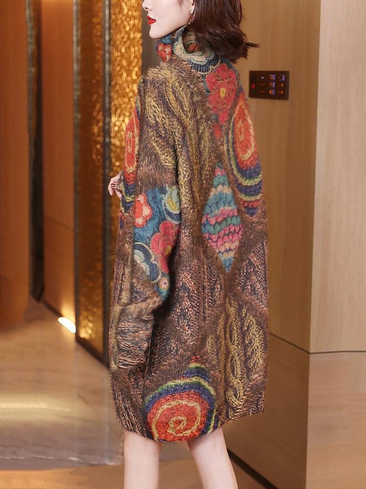 Вязаное платье-свитер с высоким воротником Buddhatrends Anilu
