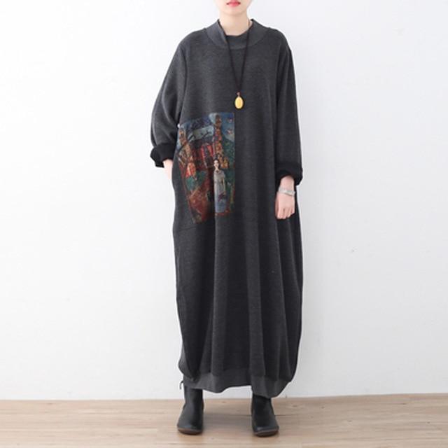 Φόρεμα πουλόβερ εμπνευσμένο από καλλιτεχνικό φόρεμα Buddhatrends