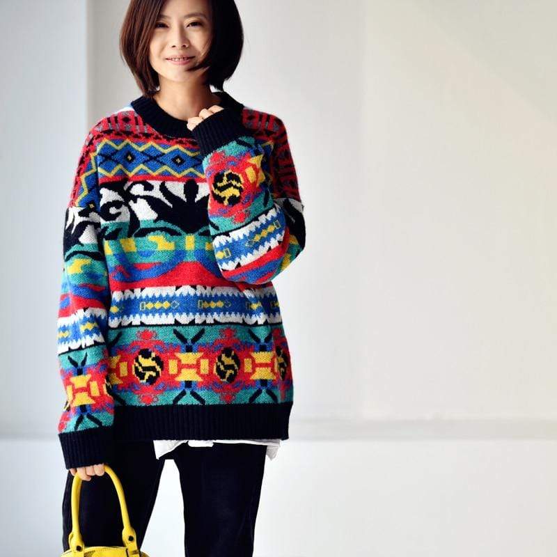 Buddhatrends Artful Tribe Vibrant Sweater