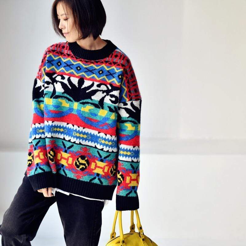 Buddhatrends Artful Tribe Vibrant Sweater
