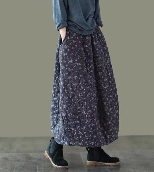 Buddhatrends Auburn / One Size Retro Thicker Elastic Waist Skirt