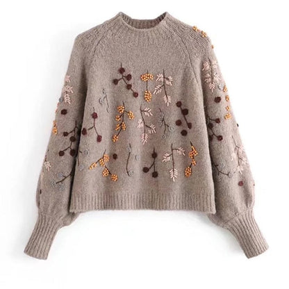 Buddhatrends Auburn / S / China Vintage Beading Knitted Sweater