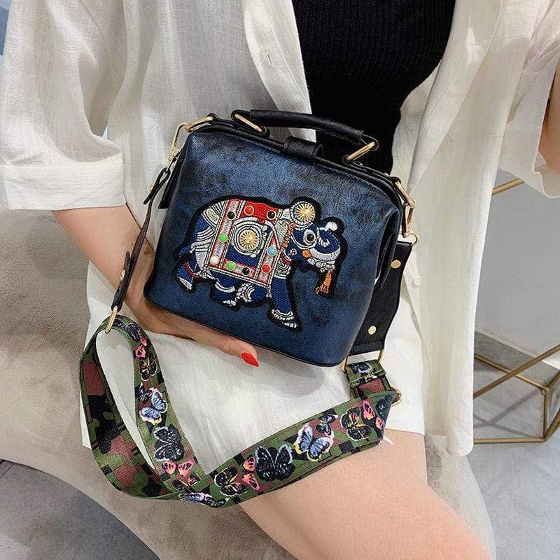 Buddhatrends Bags Tori Vintage Embroidered Elephant Bag