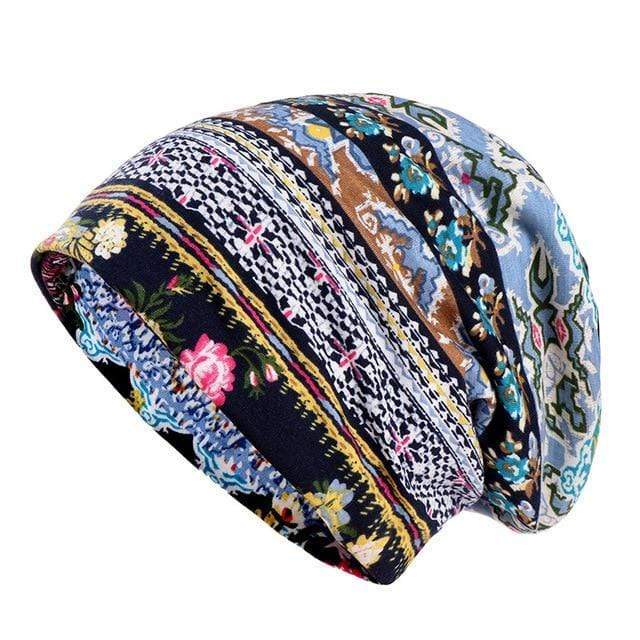 Buddhatrends Beanie Hats Blou Hippie Sonneblom Floral Beanie Hat