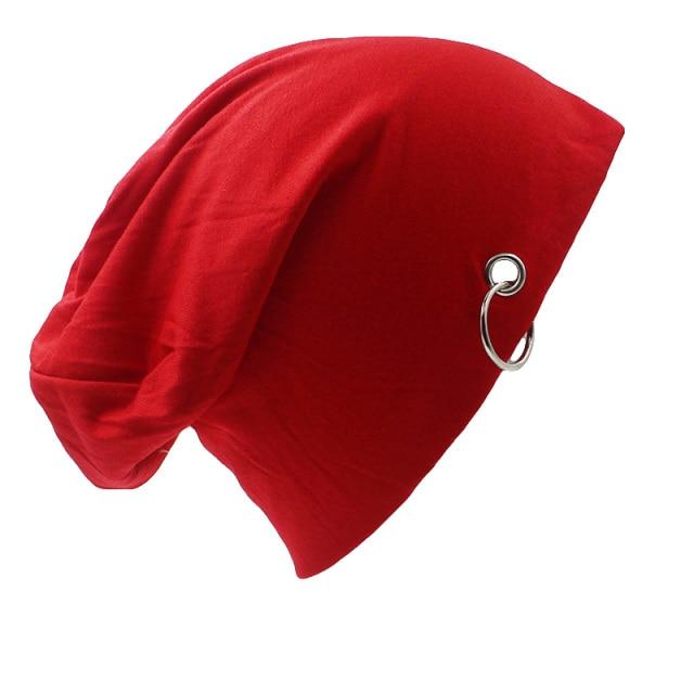 Buddhatrends Beanie Hats Red Willa Hoop Beanie Hat