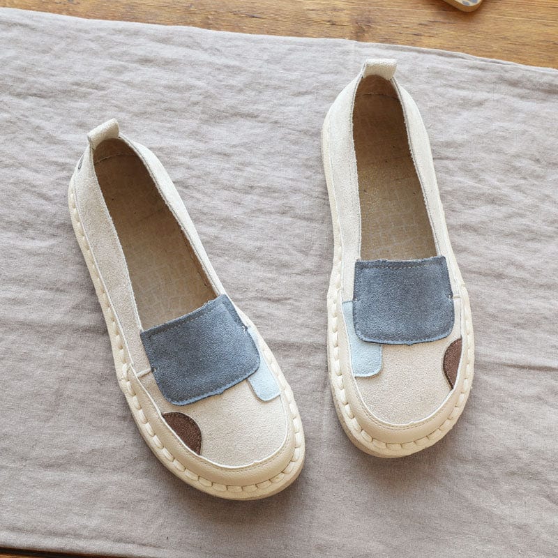 Buddhatrends Beige / 36 Mora Vintage Patchwork Loafers