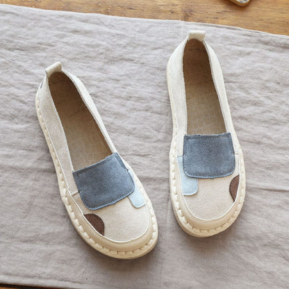 Buddhatrendsベージュ/36Mora Vintage Patchwork Loafers