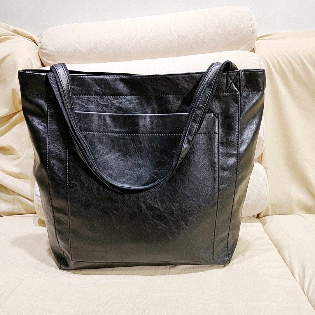Buddhatrends Black / about 36cm-13cm-41cm Vintage Oversized Handbag
