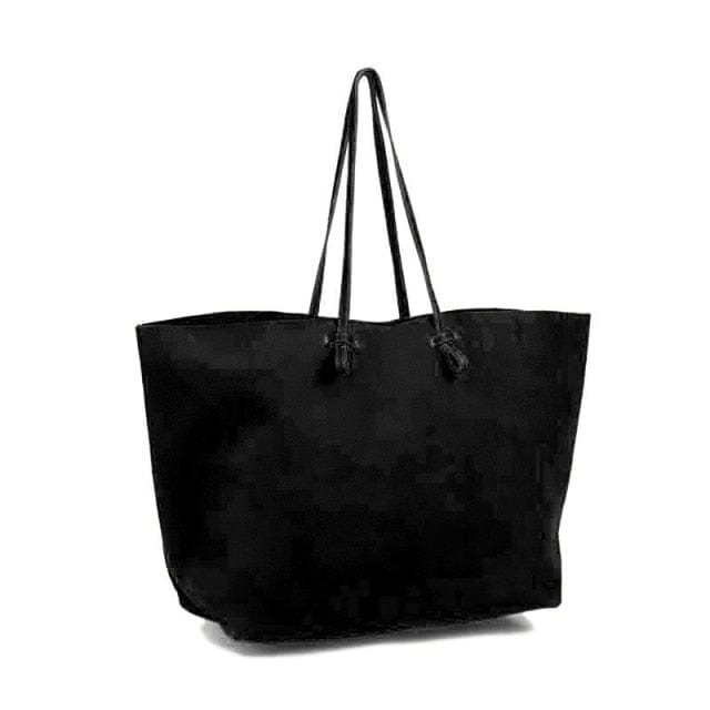 Buddhatrends Black / about 45cm-8cm-35cm Large Capacity Handmade Leather Tote