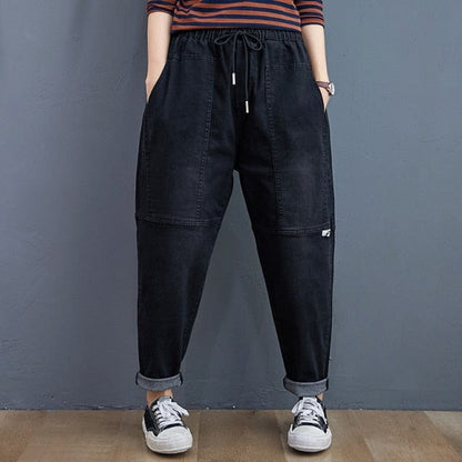 Buddhatrends Siyah Jeans Siyah / XXXL Oversize Siyah Hipster Jeans