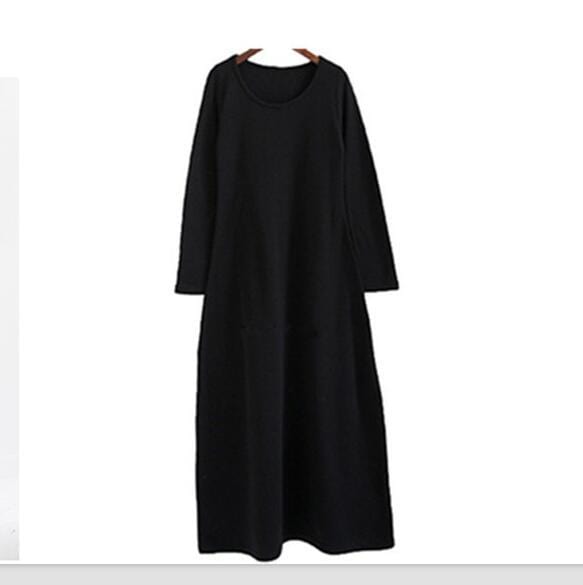 Buddhatrends Μαύρο / M Dalia μακρυμάνικο ζεστό μάξι φόρεμα
