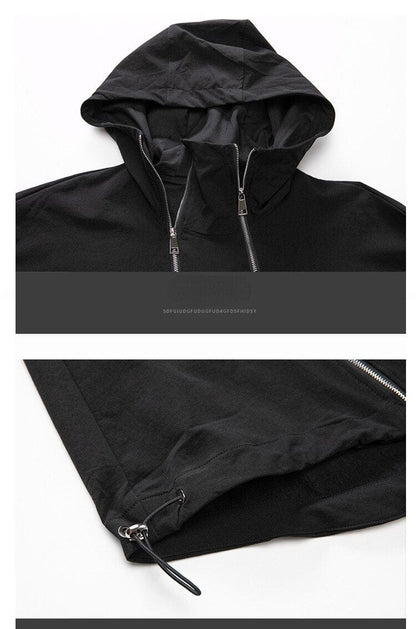 Buddhatrends Black / One Size Windbreaker Loose Hooded Coat