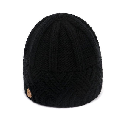 Buddhatrends Black Retro Knitted Beanie Hat