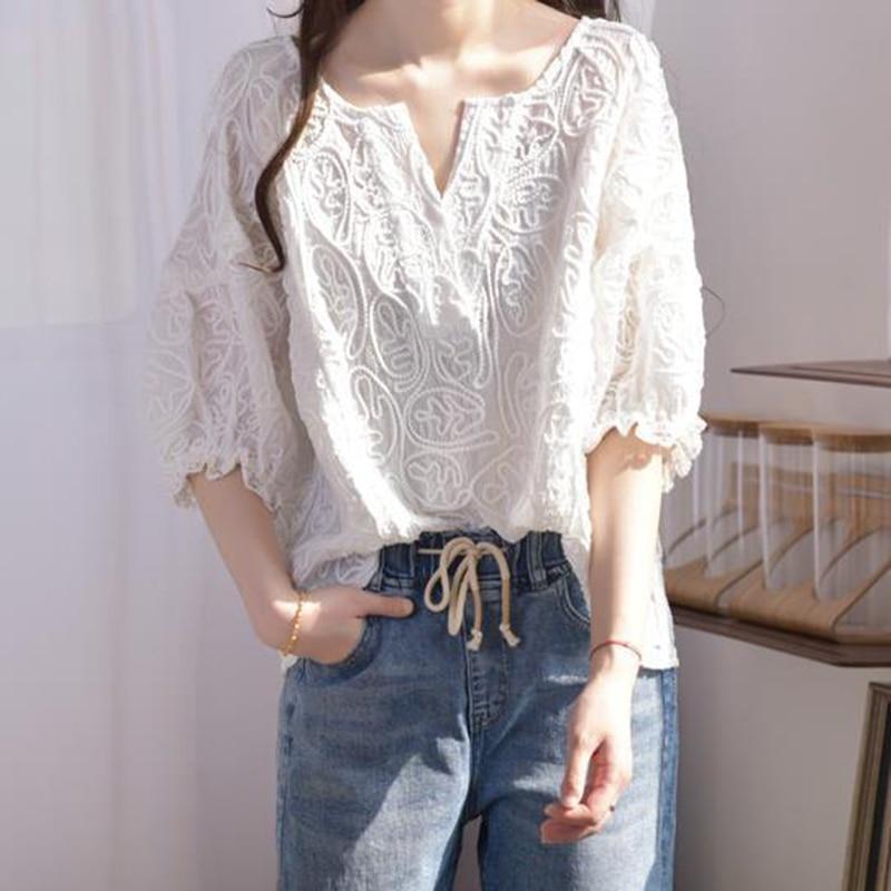 Buddhatrends Blouse Melody Embroidered Lace Blouse