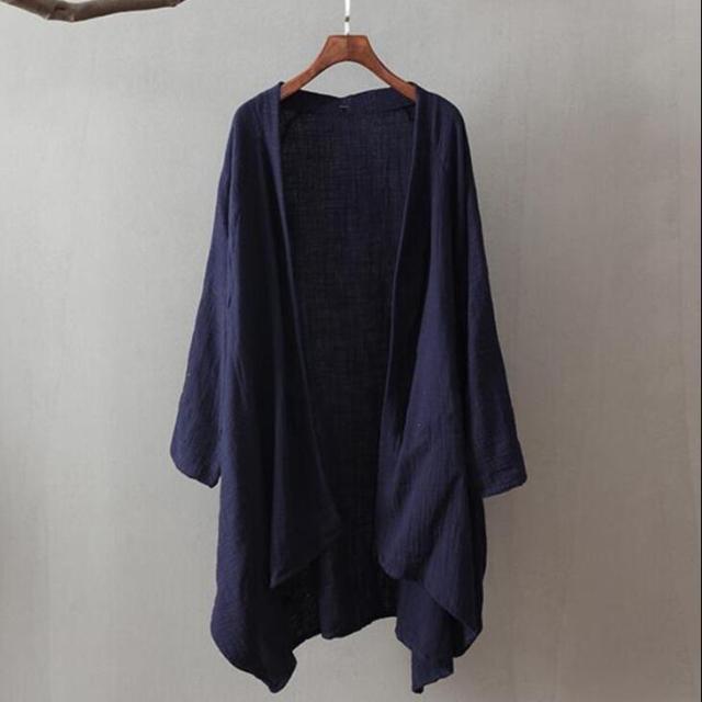 Блузка Buddhatrends Темно-синяя / Свободная блузка One Size Remy с рукавами «крыло летучей мыши»
