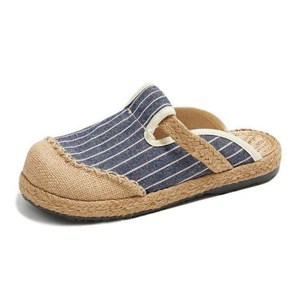 Buddhatrends Blue / 9 Striped Hemp &amp; Cotton Loafers