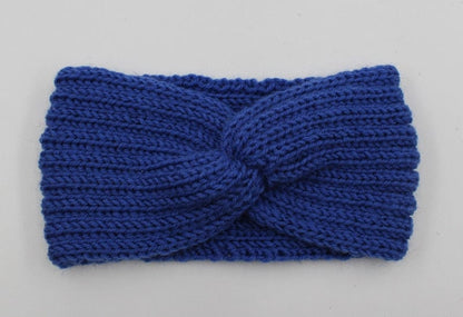 Buddhatrends Blue Ear Knitted Knot Headband