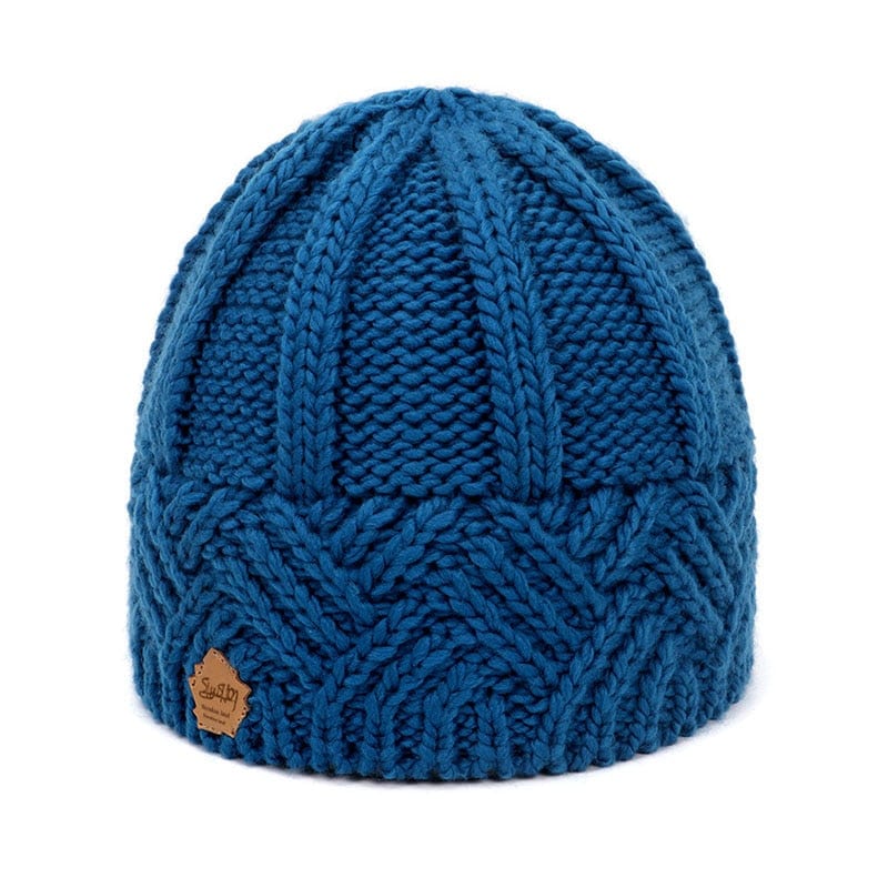 Buddhatrends Blue Retro Knitted Beanie Hat