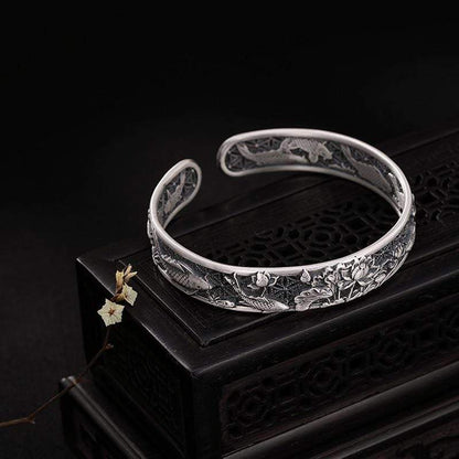 Buddhatrends Armband Silber geschnitzte Vintage Armbänder