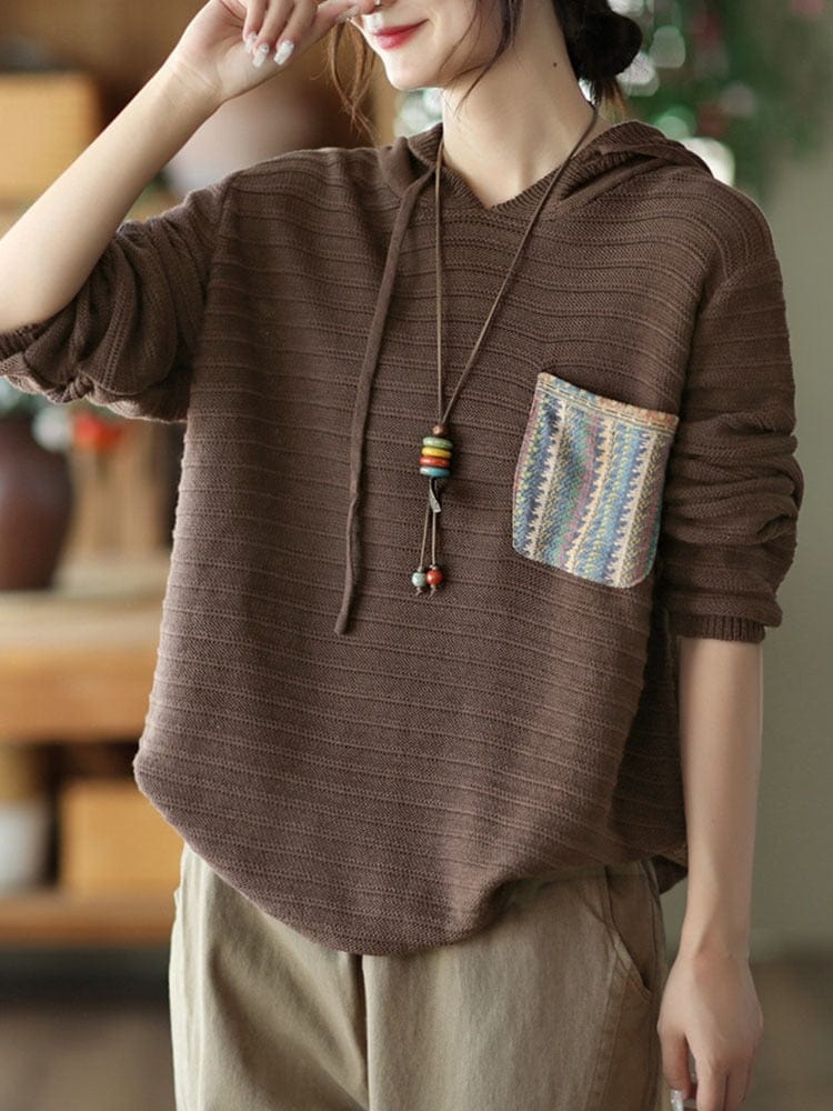 Buddhatrends Marrón / Talla única / Suéter con capucha Vintage Dominic de China
