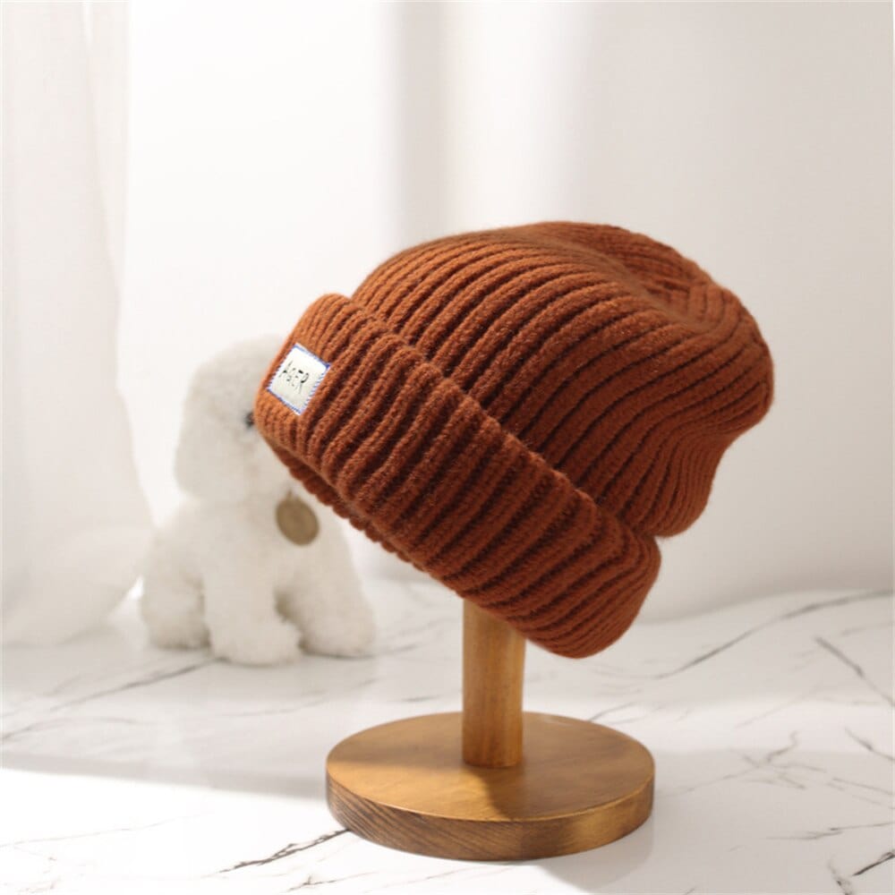 Buddhatrends Brown / One Size Loose Big Head Knitted Hat