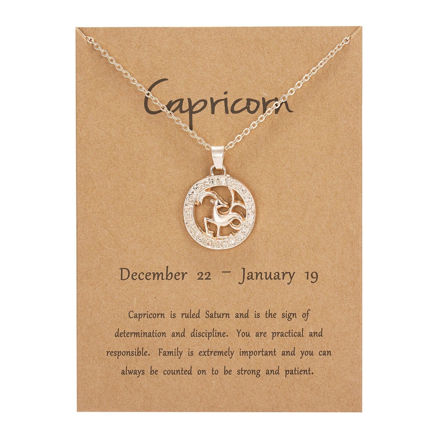 Buddhatrends Capricorn / Rose gold Rosegold Constellation Pendant Necklace