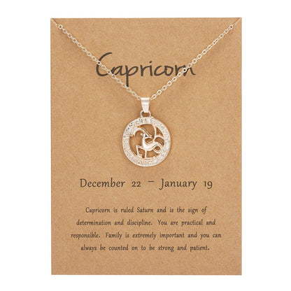 Buddhatrends Capricorn / Rose gold Rosegold Constellation Pendant Necklace