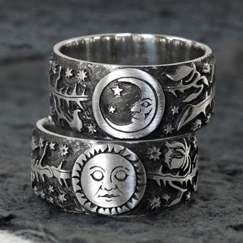 Buddhatrends Carved Sun &amp; Moon Ring