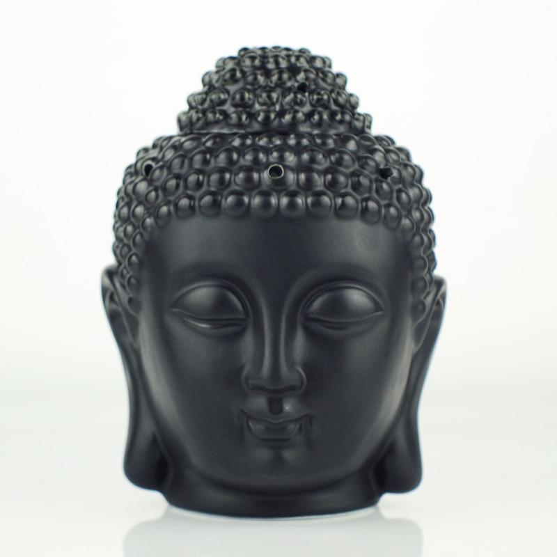 Buddhatrends Diffusore per aromaterapia con testa di Buddha in ceramica