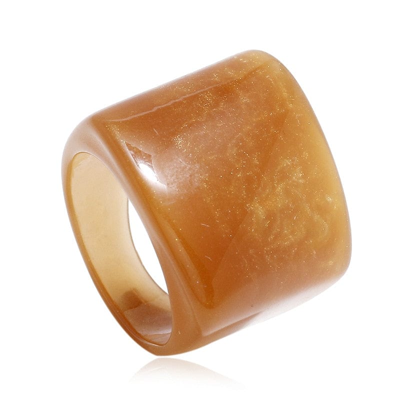 Buddhatrends Champagne Colorful Resin Geometric Ring