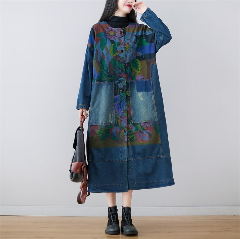 Buddhatrends Chinese style Hoodie Long Coat