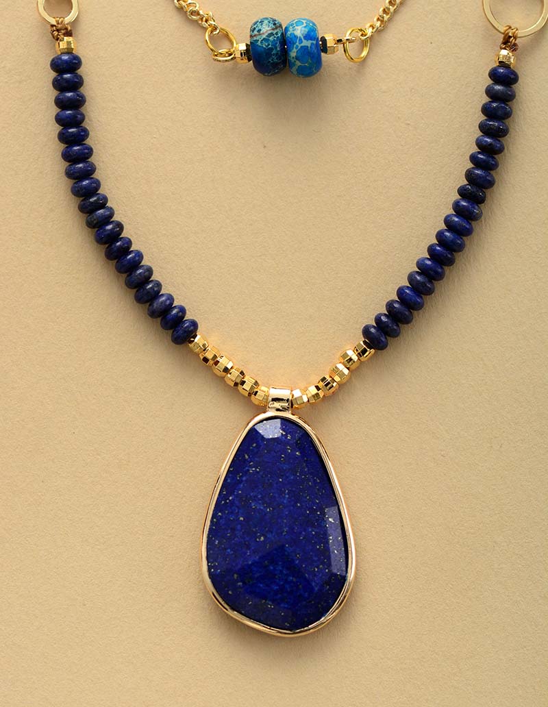 Buddhatrends Choker Necklaces Lapis Lazuli Pendant