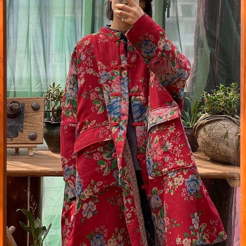 Buddhatrends Coat Rivka Printed Floral Coat