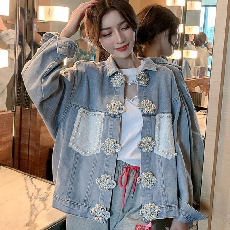 Buddhatrends Coats Selena Vintage Embroidered Denim Jacket