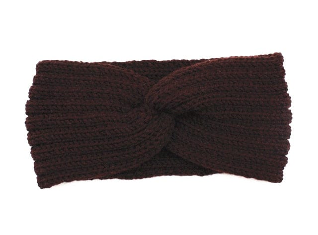 Buddhatrends Dark Brown Ear Knitted Knot Headband