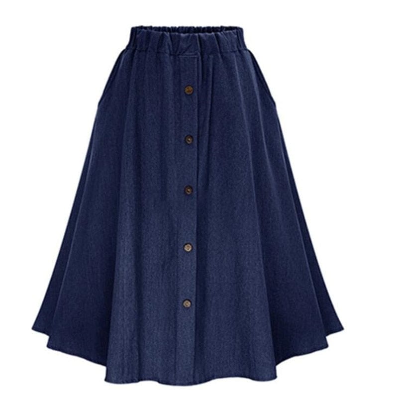 Buddhatrends Deep blue / One Size Hanna Streetwear Midi Denim Skirts