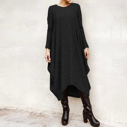 Buddhatrends Dress Black / XXL Luna Asymmetrical Plus Size Dress