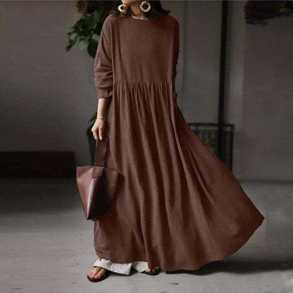 Buddhatrends Dress Coffee / 5XL Mia Oversized Pleated Dress