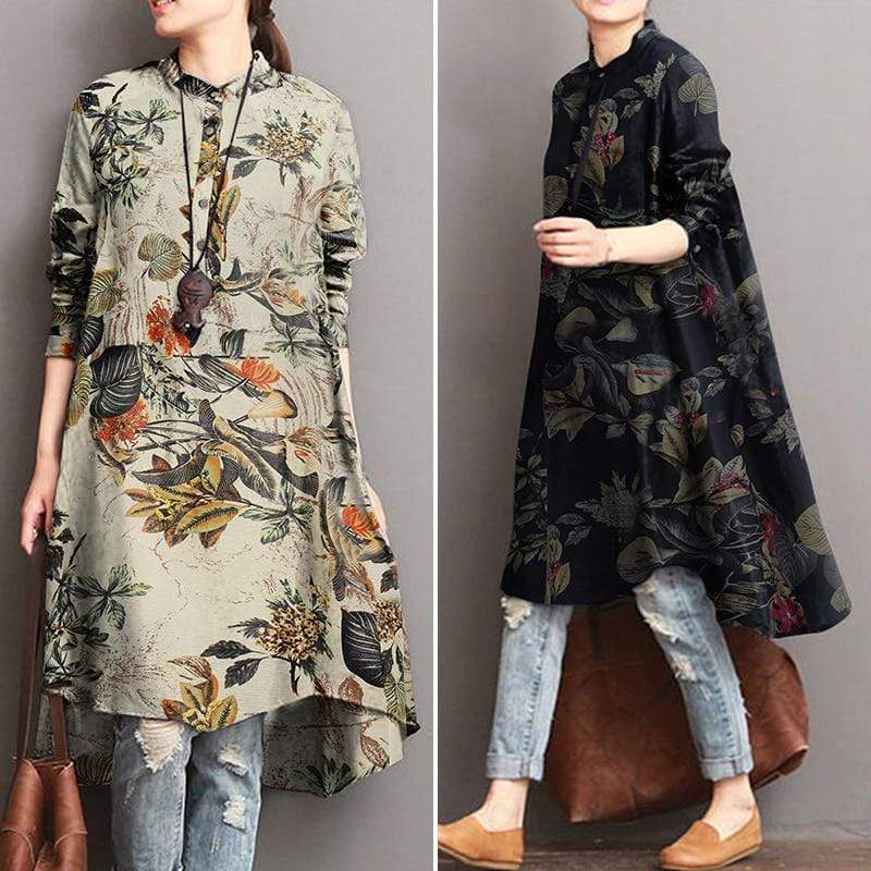 Buddhatrends Dress Nature Inspired High Low Blouse