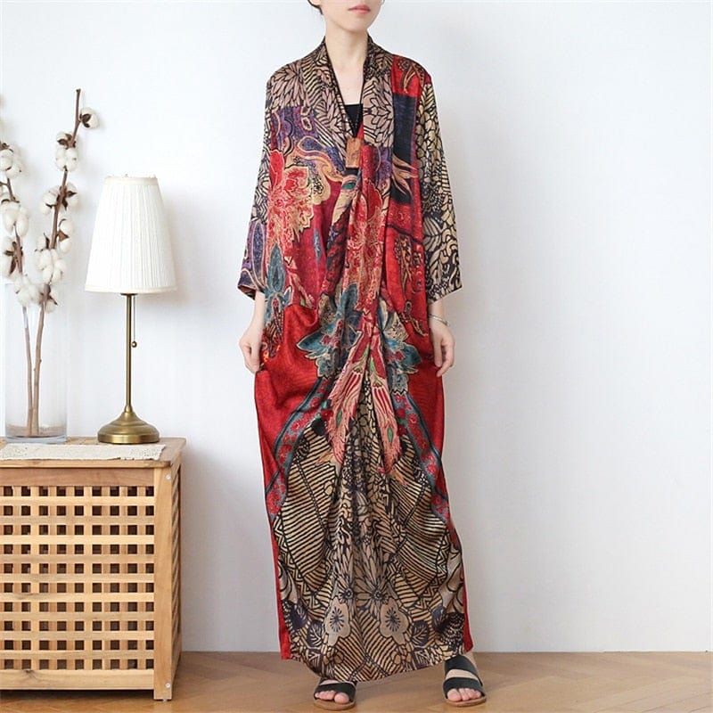 Buddhatrends Dress Rosie Asymmetrical Floral Silk Dresses