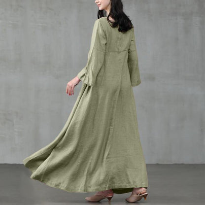 Buddhatrends Dresses Medieval Square Collar Maxi Dress