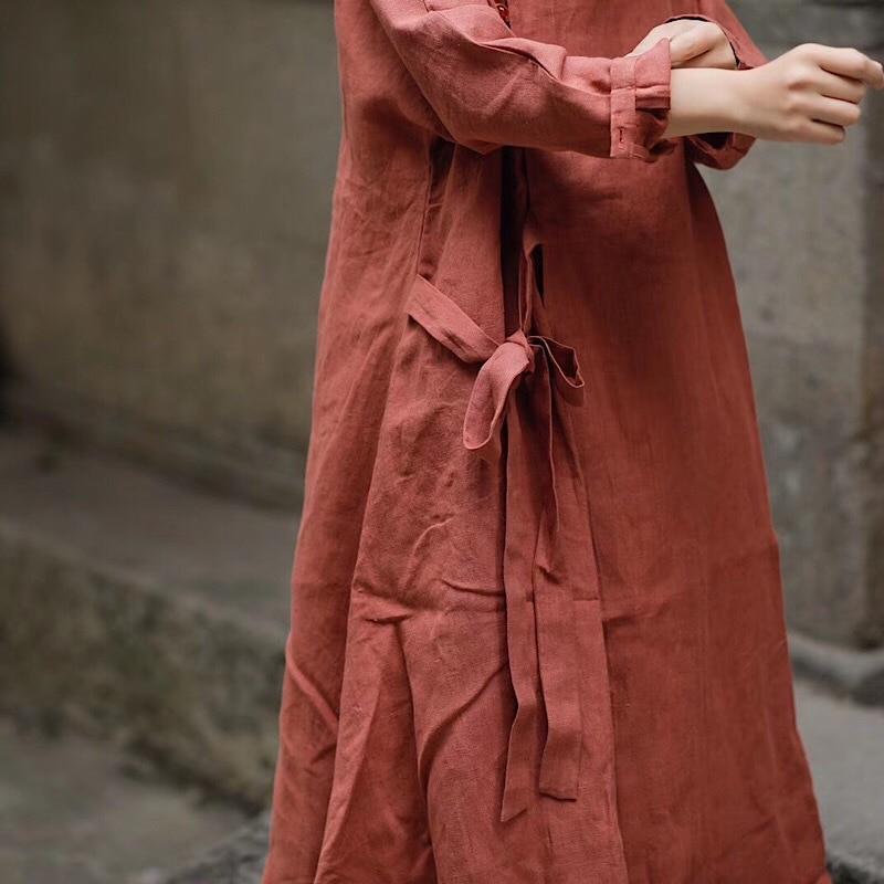 Buddhatrends Kleider Vintage Bandage-Kleider mit V-Ausschnitt