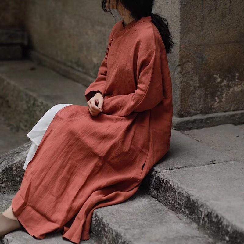 Buddhatrends Dresses Vintage Bandage V-Neck Dresses