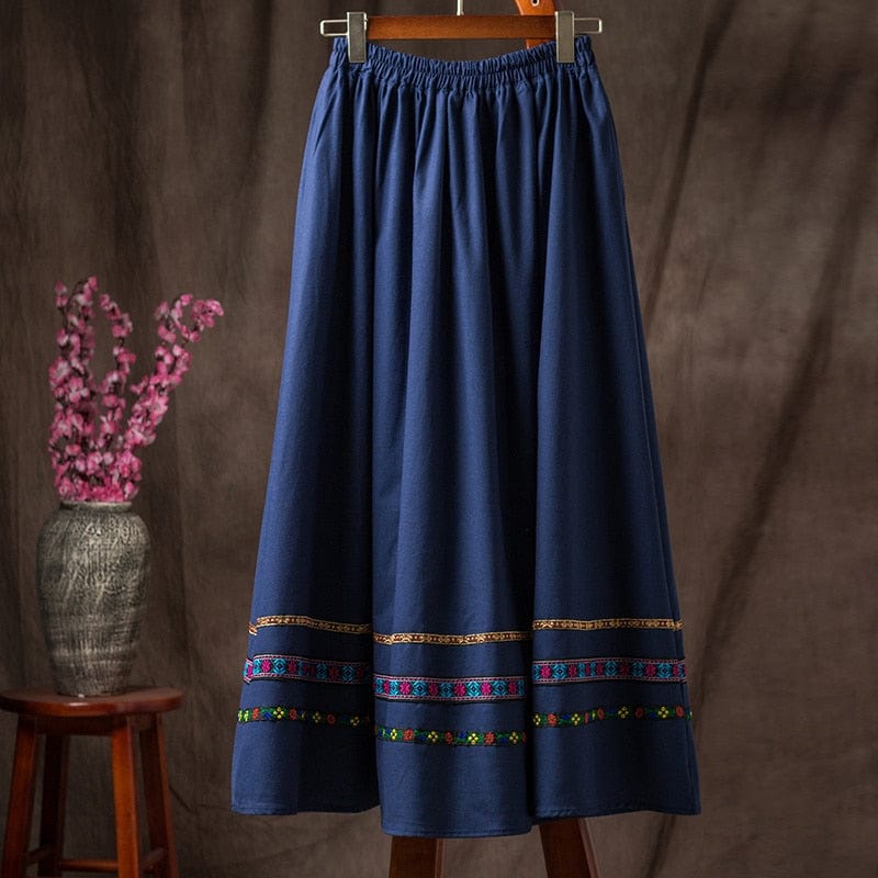 Эластичная юбка-миди с цветочной вышивкой Buddhatrends