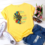 Buddhatrends F0232-Yellow / S Slunečnicové tričko s potiskem na krk