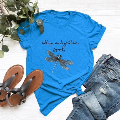 Buddhatrends F0264-Blue / S Dragonfly Vintage Summer T-Shirt