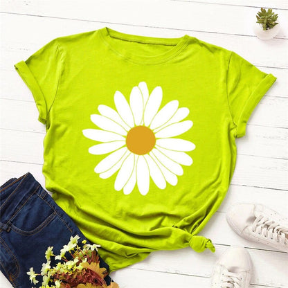 Buddhatrends F0517-yinguang / S Vintage Daisy Flower Cotton Tee
